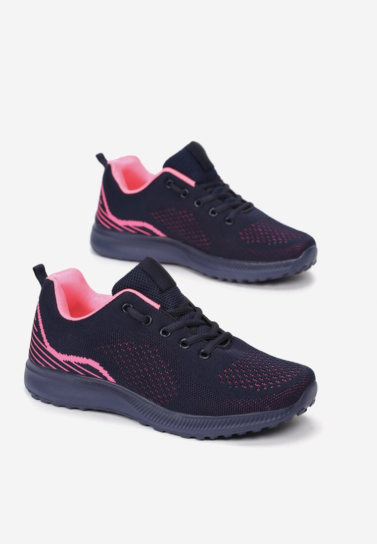 Granatowo-Fuksjowe Buty Sportowe Thalure