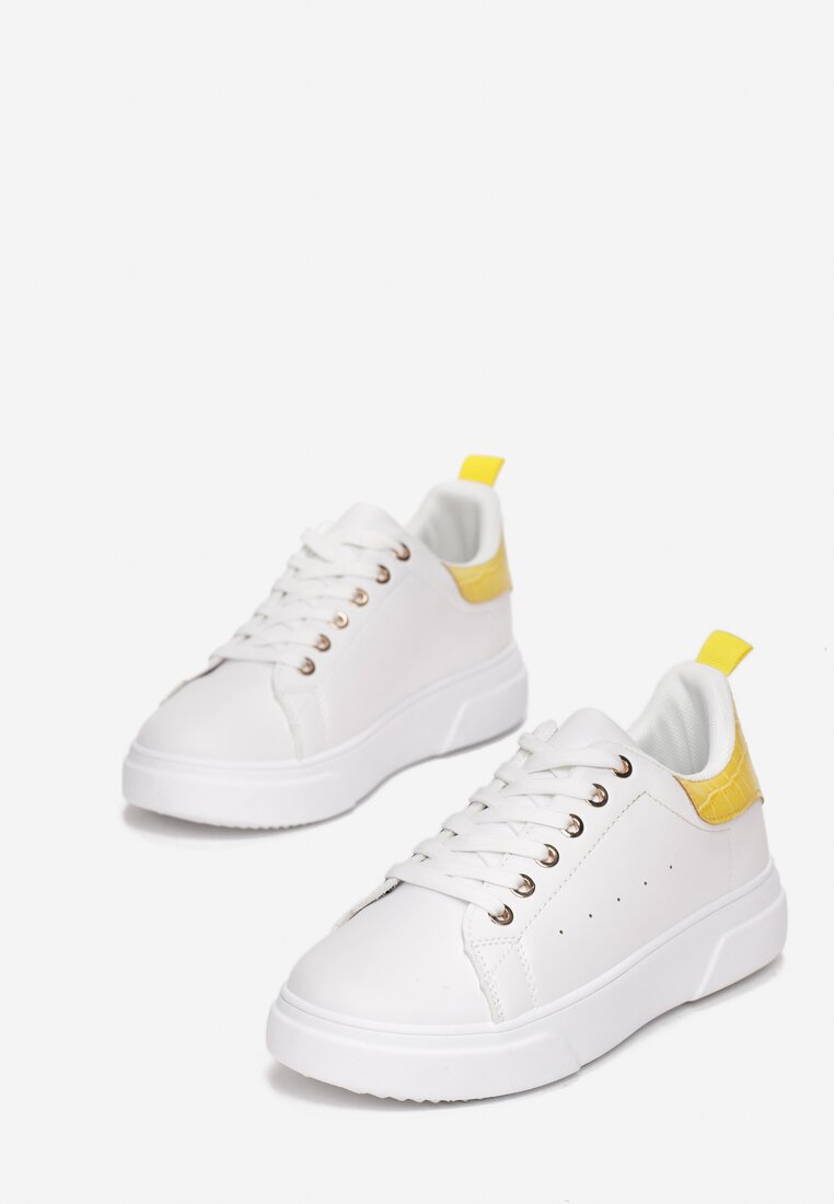 Biało-Żółte Sneakersy Loraelis