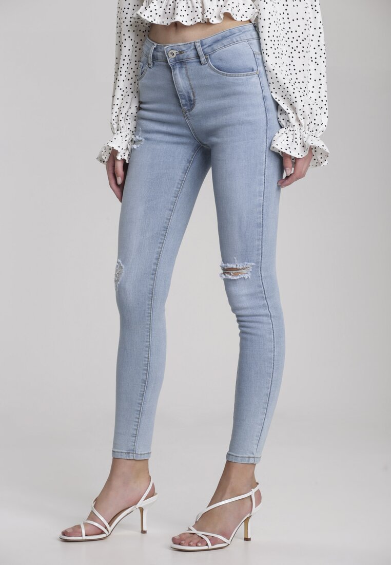 Jasnoniebieskie Jeansy Skinny Coraphise