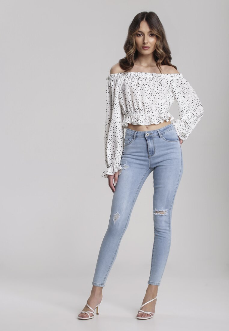 Jasnoniebieskie Jeansy Skinny Coraphise