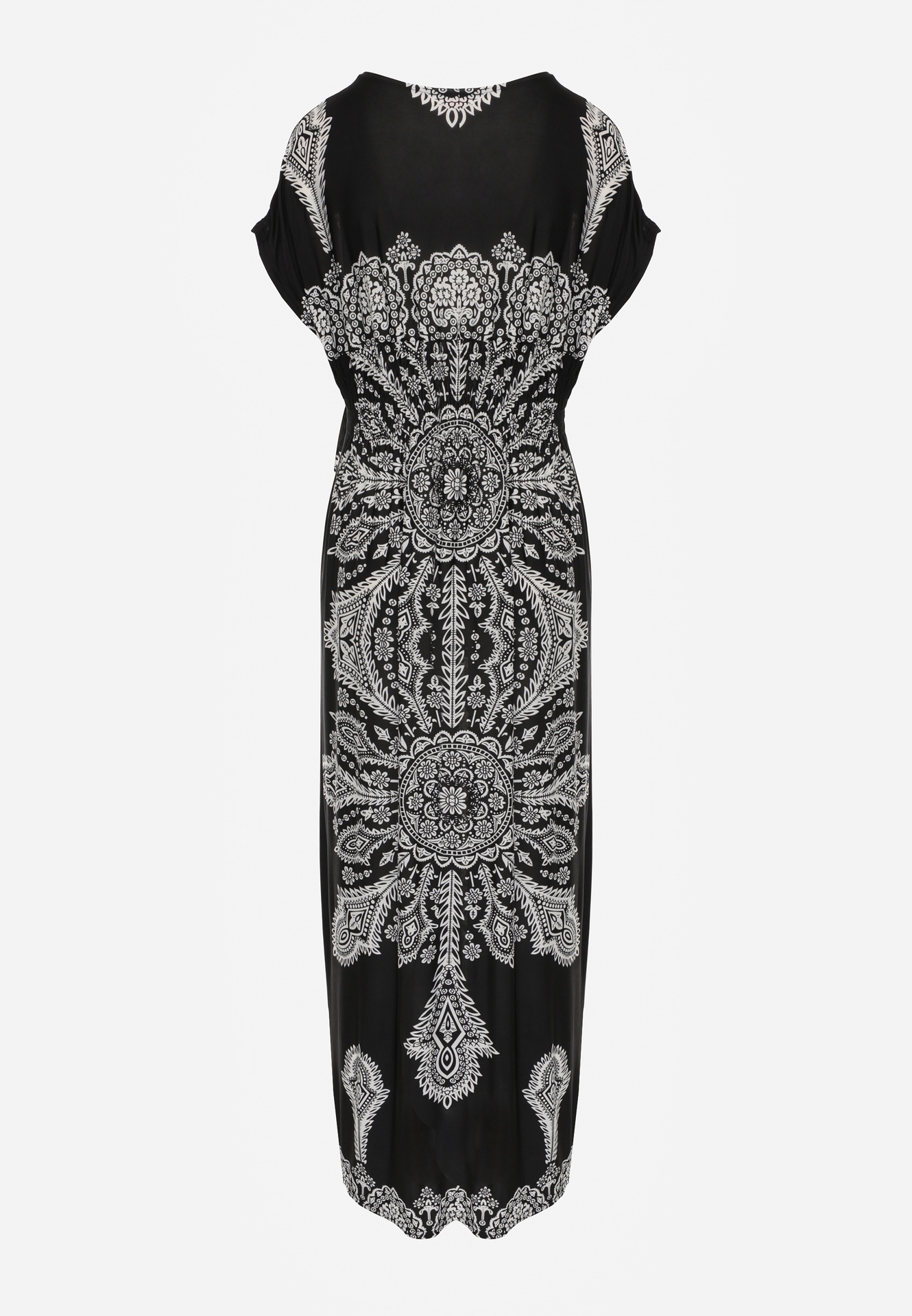 Rochie Neagră Maxi cu Model Etnic Josanie