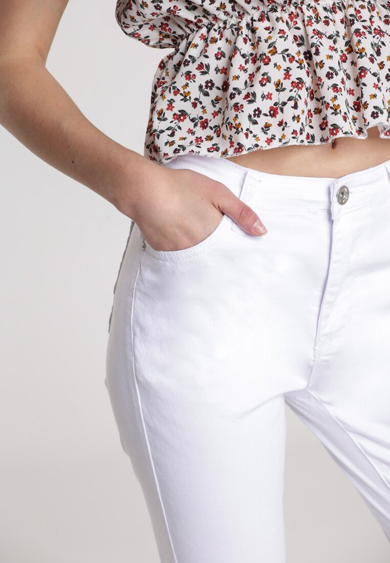 Białe Spodnie Skinny Larailena