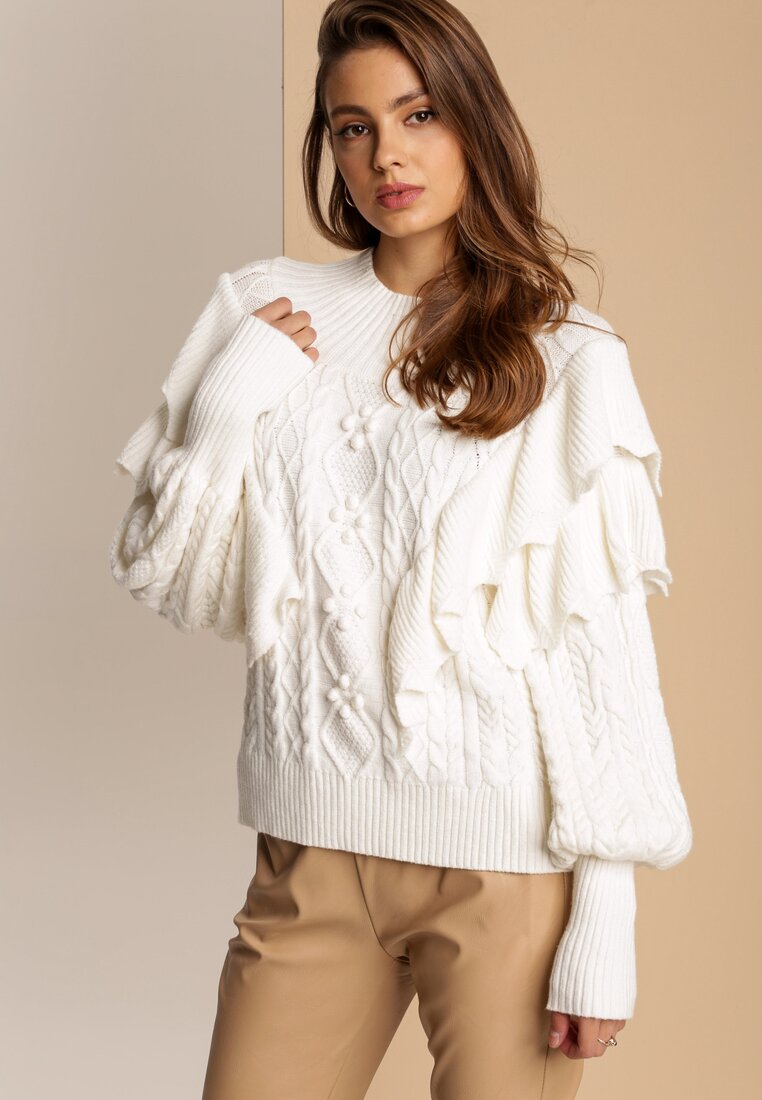 Biały Sweter Thenora