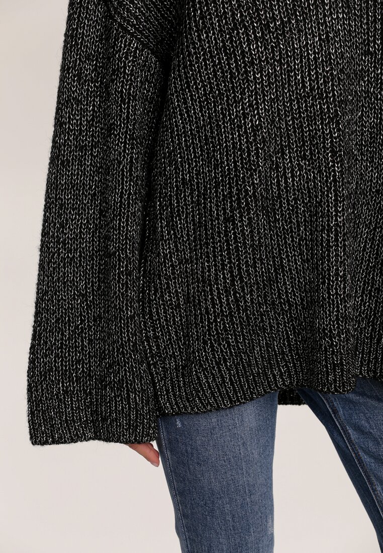 Czarny Sweter Z Wełną Tulipfeather
