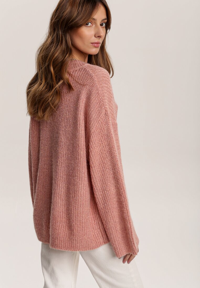 Różowy Sweter Z Wełną Tulipfeather