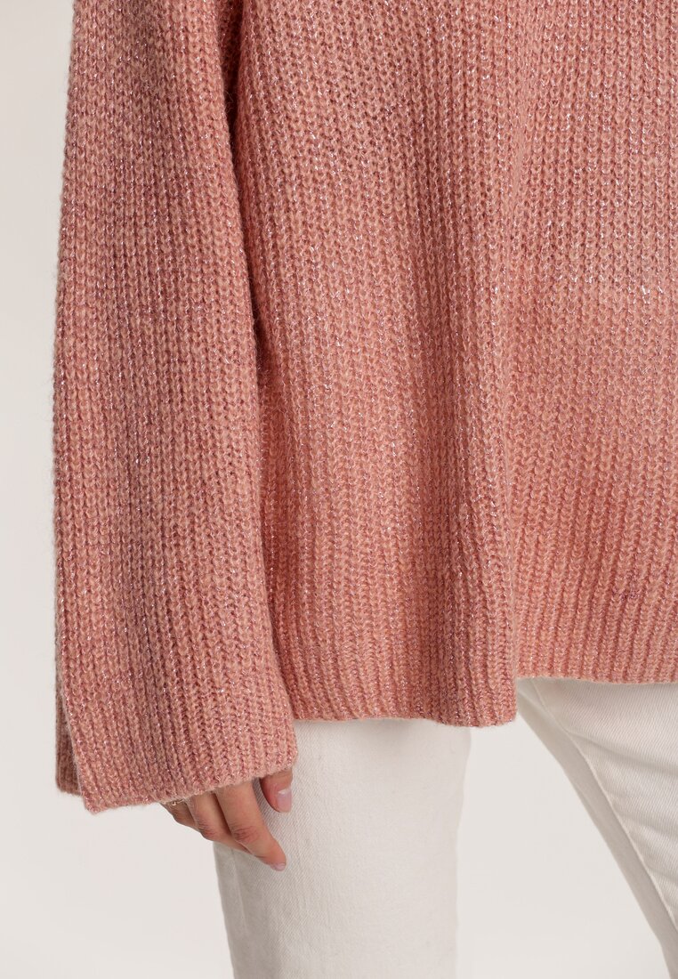 Różowy Sweter Z Wełną Tulipfeather