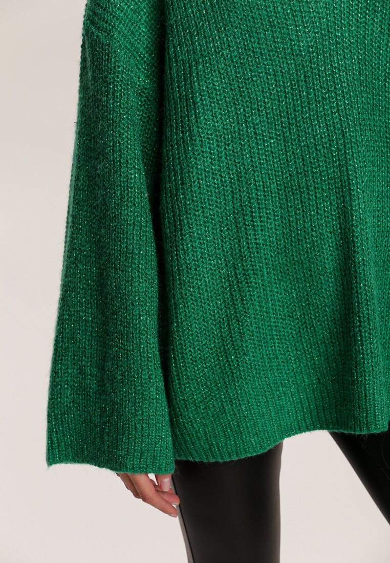 Zielony Sweter Z Wełną Tulipfeather