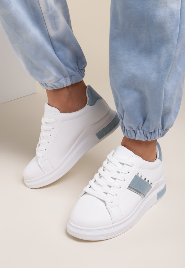 Biało-Niebieskie Sneakersy Phiakea