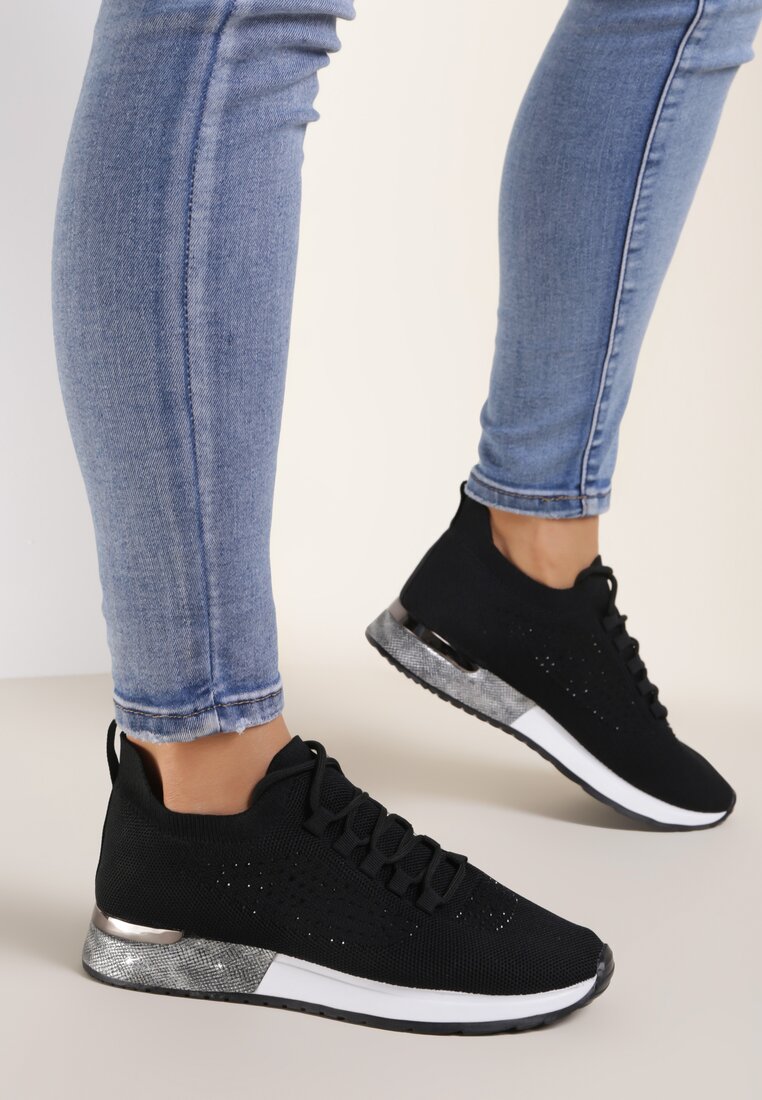 Czarne Buty Sportowe Dorieciane