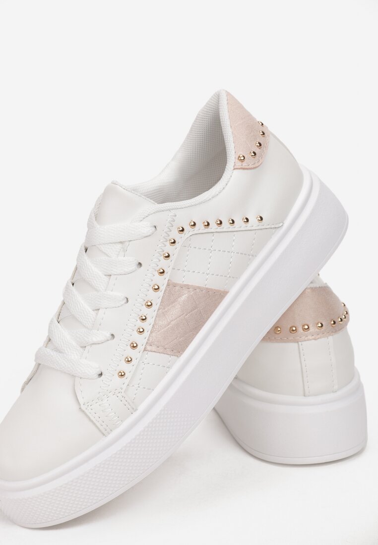 Biało-Różowe Sneakersy Amriel