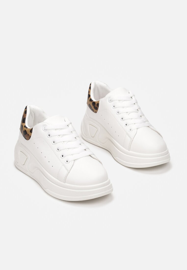 Biało-Panterkowe Sneakersy Sabrisia