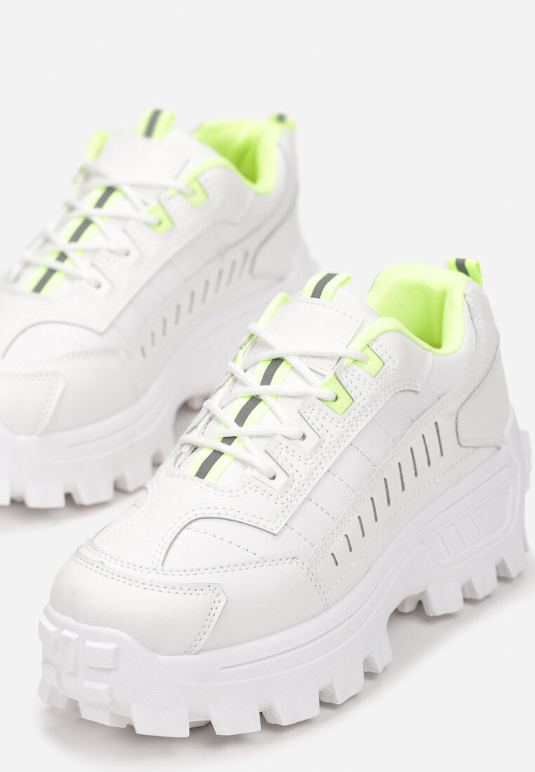 Biało-Limonkowe Sneakersy Anarena