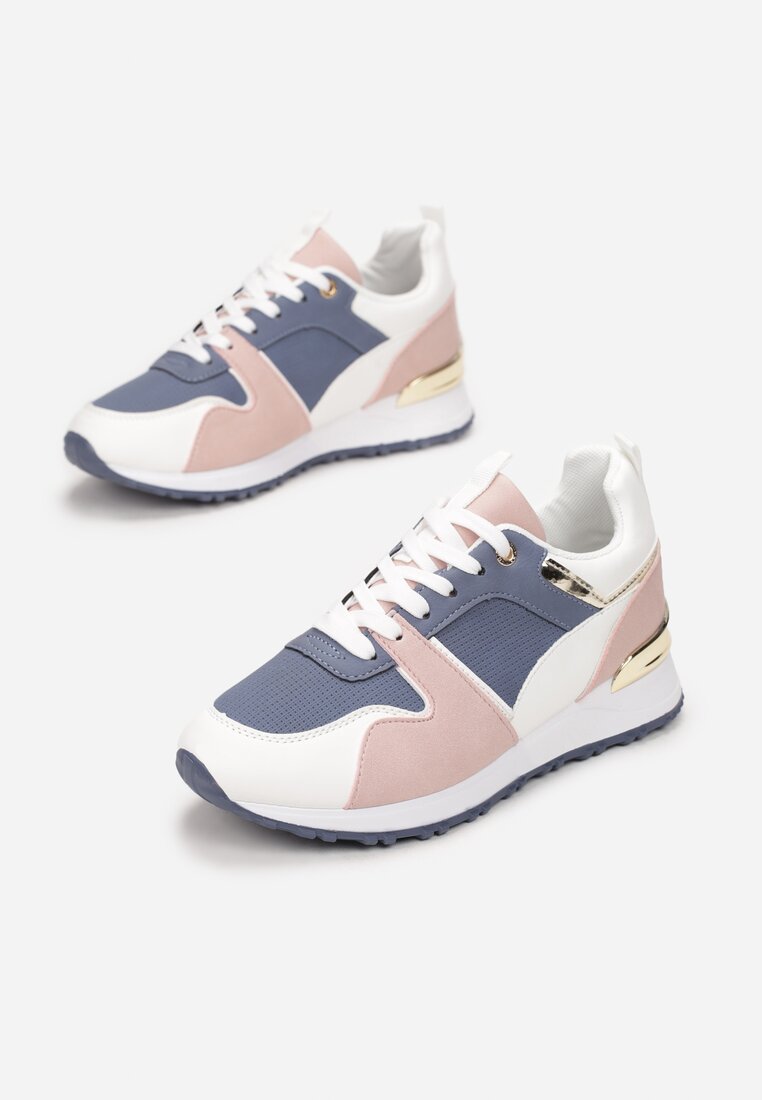 Granatowo-Różowe Sneakersy Geneda