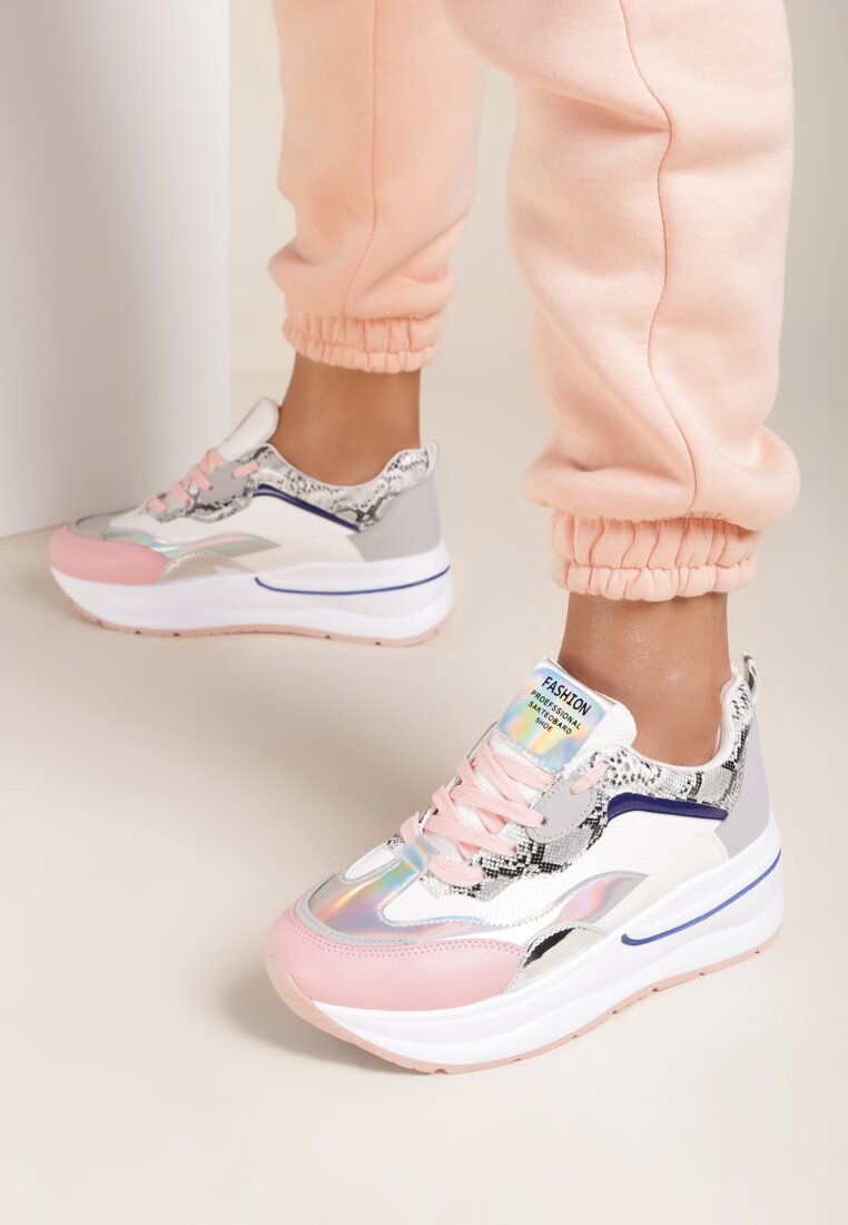 Biało-Różowe Sneakersy Calimisa