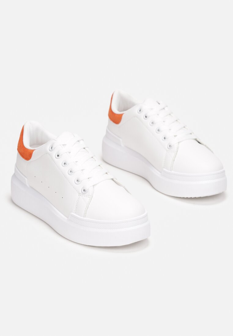 Biało-Pomarańczowe Sneakersy Evithiphaeia