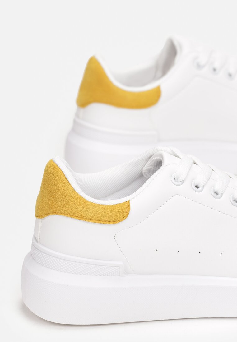 Biało-Żółte Sneakersy Evithiphaeia