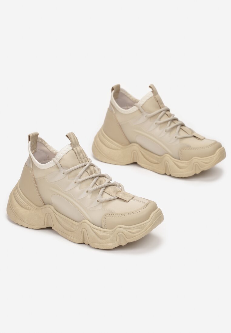Ciemnobeżowe Sneakersy Emou