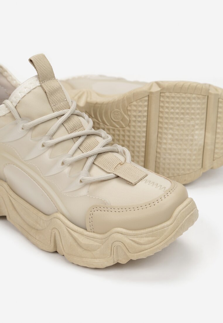 Ciemnobeżowe Sneakersy Emou