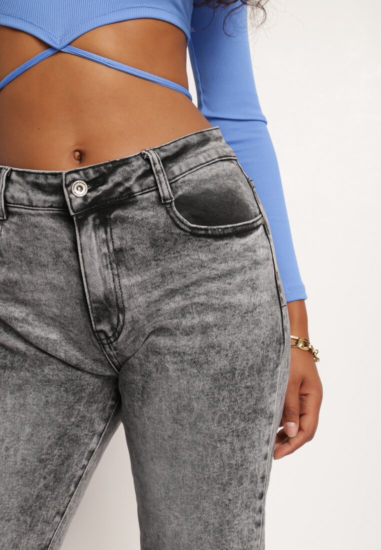 Ciemnoszare Jeansy Mom Fit Thellinai