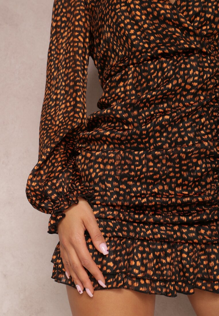 Czarno-Pomarańczowa Sukienka Wolfgrove