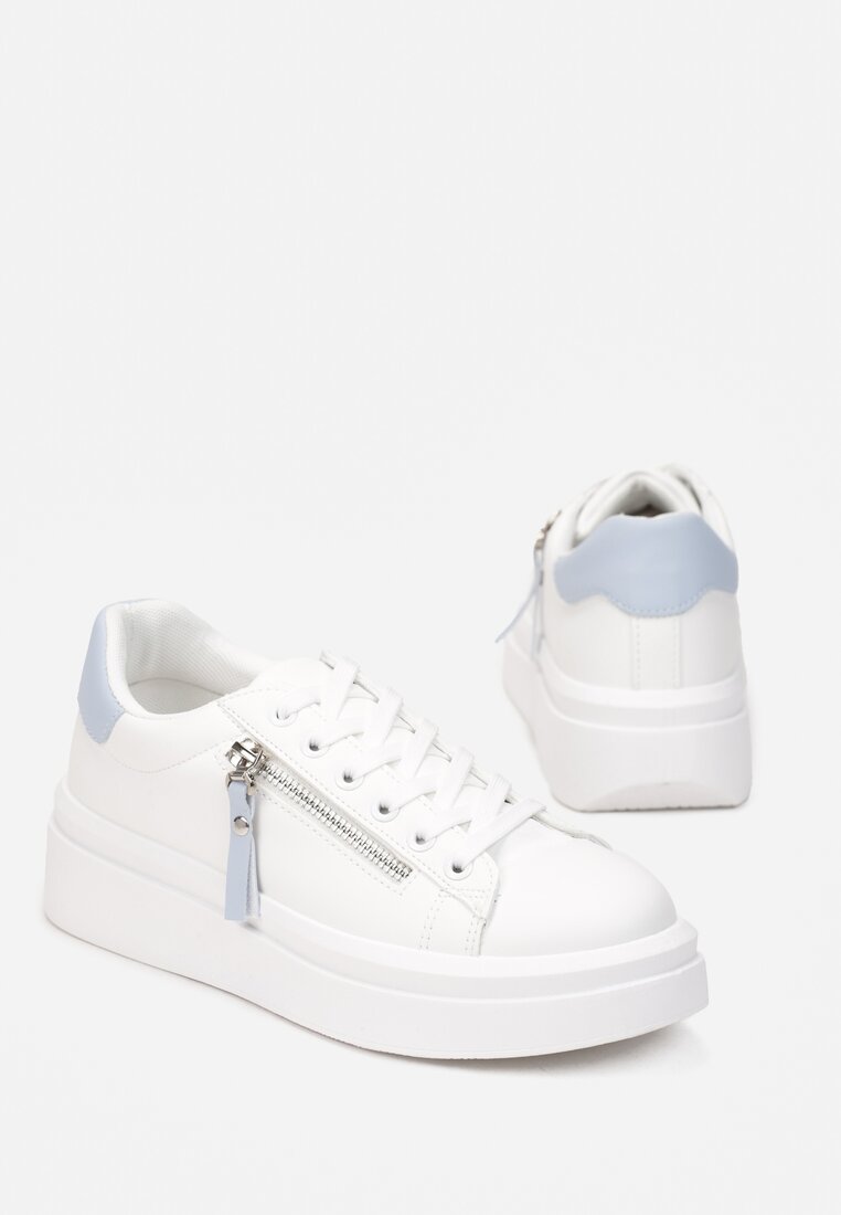 Biało-Niebieskie Sneakersy Iolia