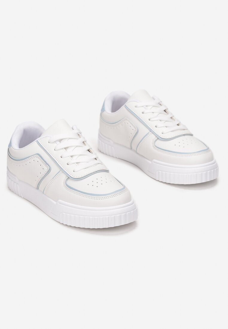 Biało-Niebieskie Sneakersy Calyne