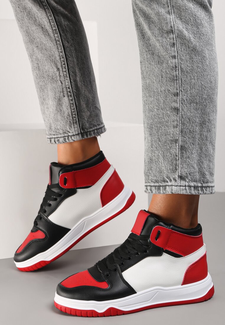 Czerwono-Czarne Sneakersy Alcaris