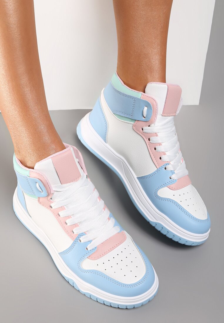 Biało-Niebieskie Sneakersy Alcaris