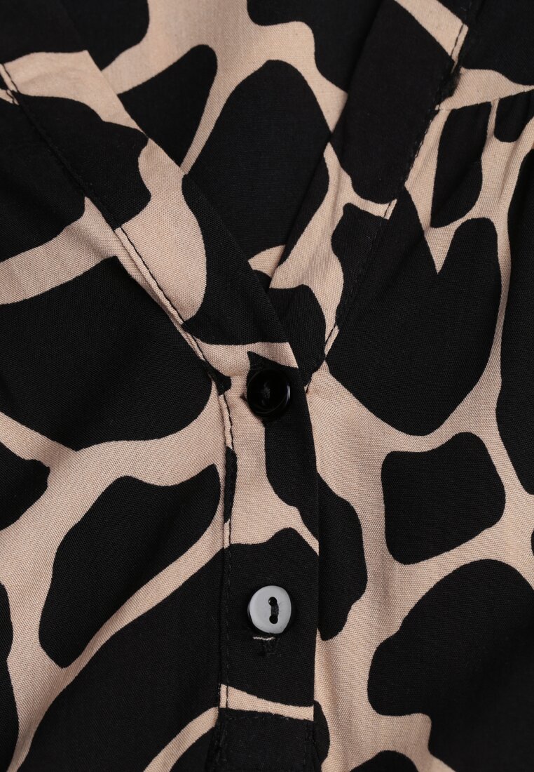 Czarno-Beżowa Sukienka Metestra