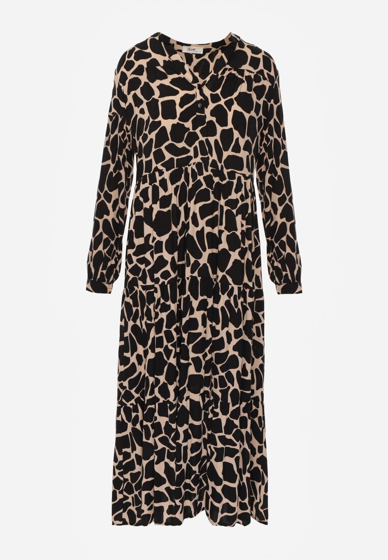 Czarno-Beżowa Sukienka Metestra