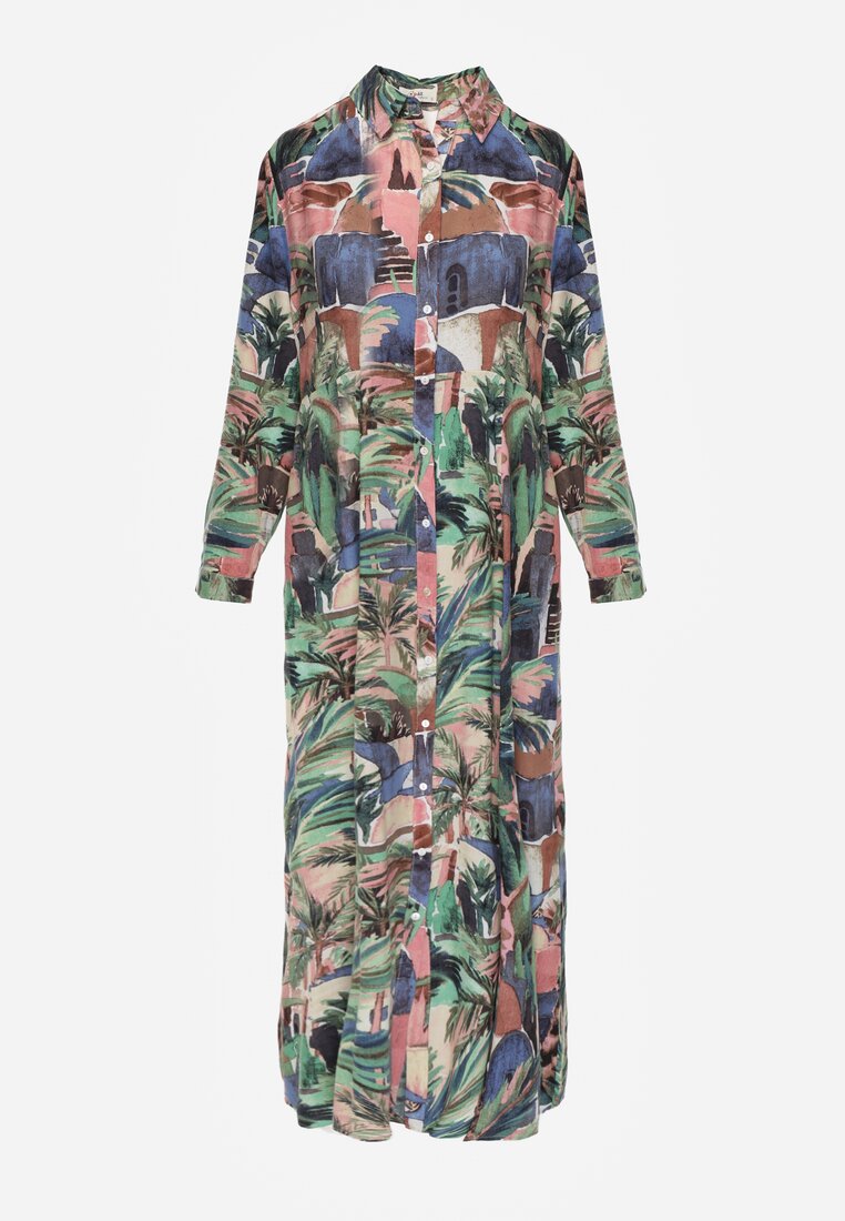 Niebiesko-Zielona Sukienka Basomela