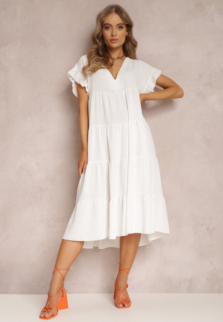 Biała Sukienka Hippene