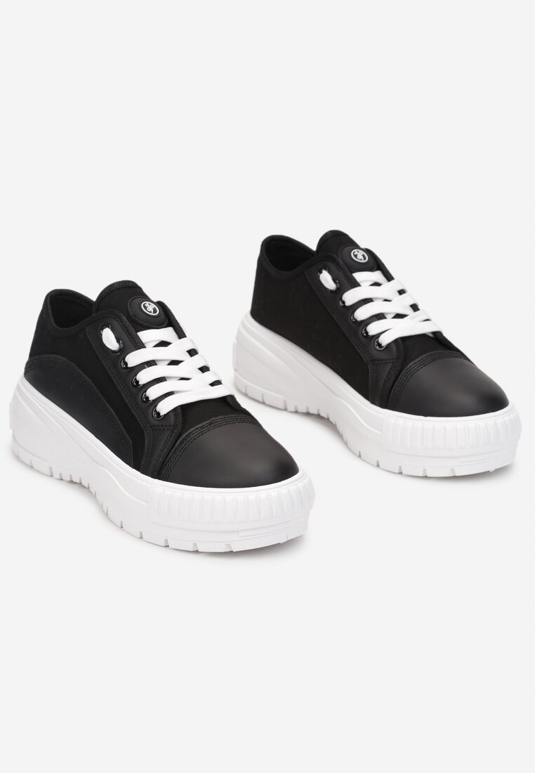Czarno-Białe Sneakersy Mellaea