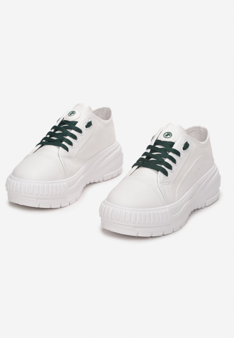 Biało-Zielone Sneakersy Mellaea
