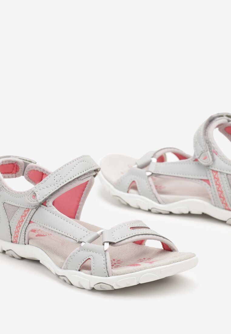 Sandale Sport Gri-Roz cu Brant din Piele Teresena