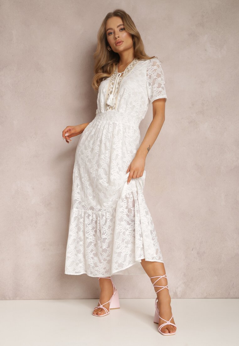 Biała Sukienka Theleope