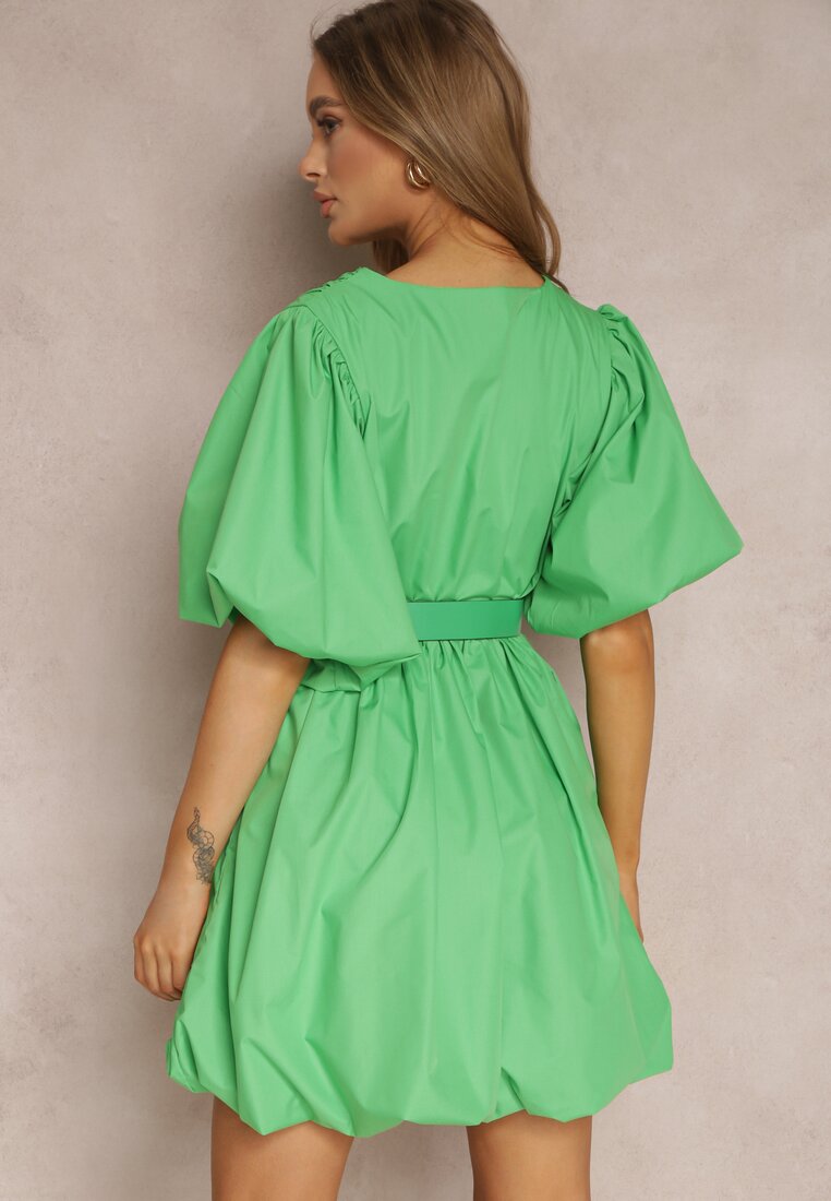 Zielona Sukienka z Paskiem Galale