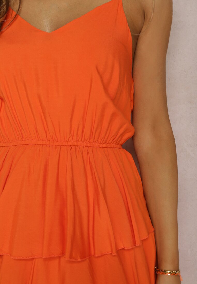 Pomarańczowa Sukienka z Wiskozy Astothee