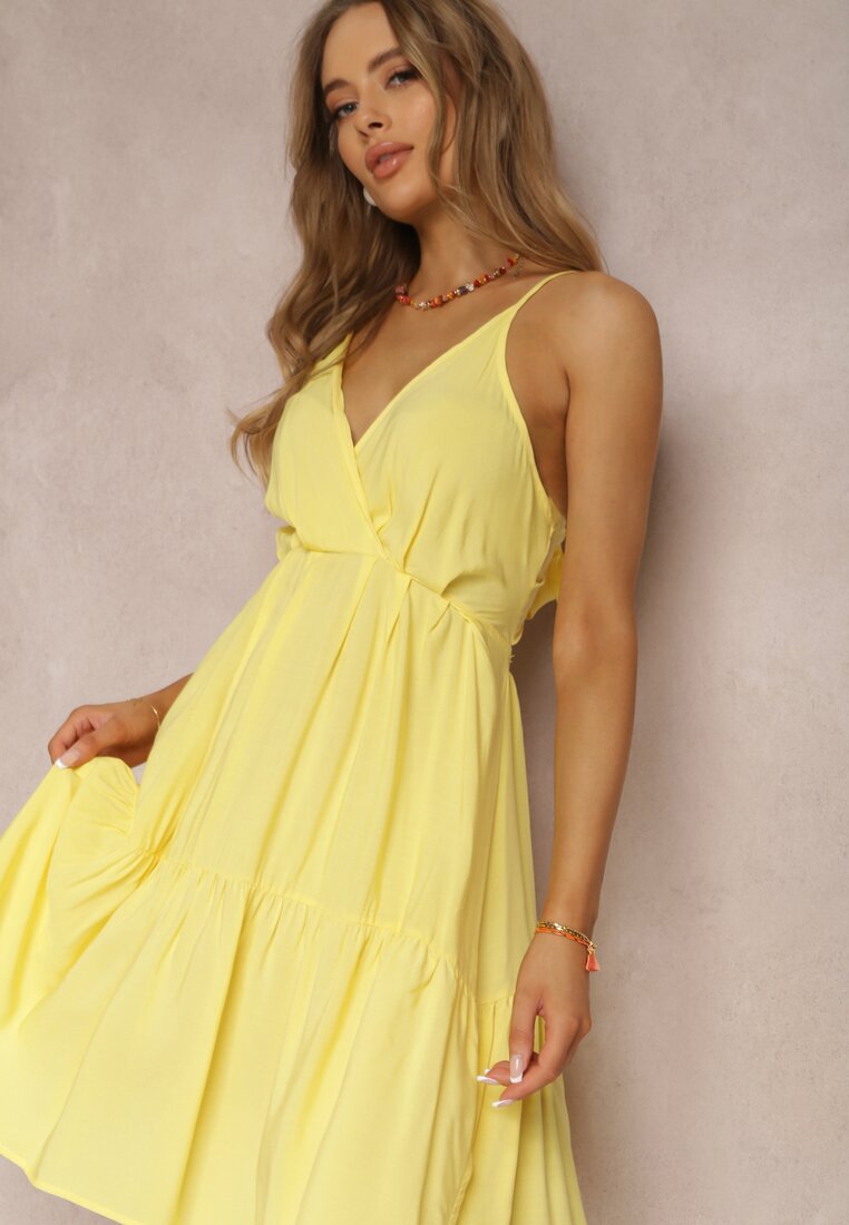 Żółta Sukienka z Wiskozy Iphyle