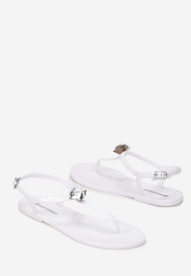 Białe Sandały Japonki Aedoreia