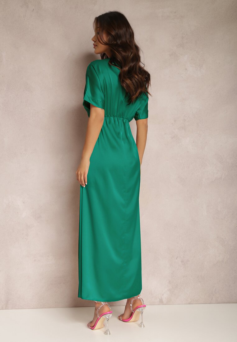 Zielona Sukienka Satynowa Cythora