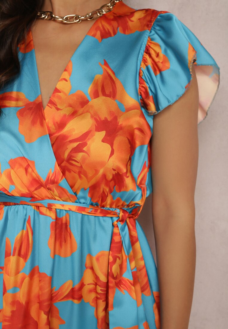 Pomarańczowo-Niebieska Sukienka Iantharis