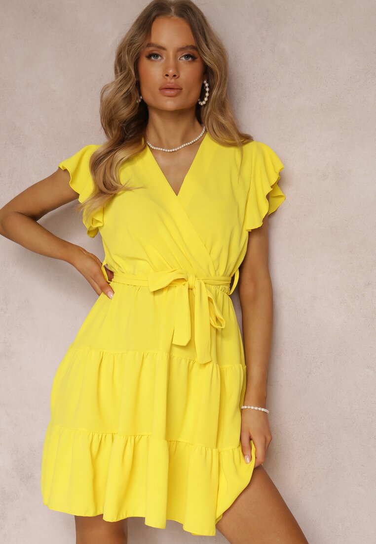 Żółta Sukienka z Paskiem Phaedrialla