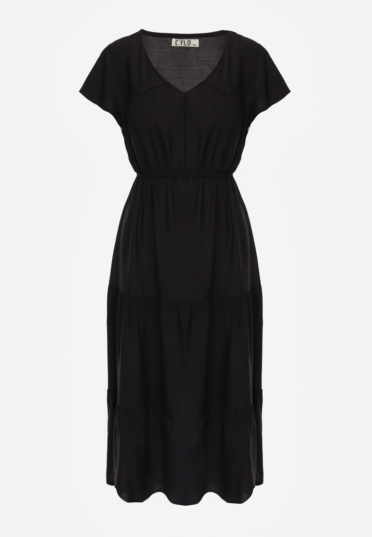 Czarna Sukienka z Wiskozy Jonmy