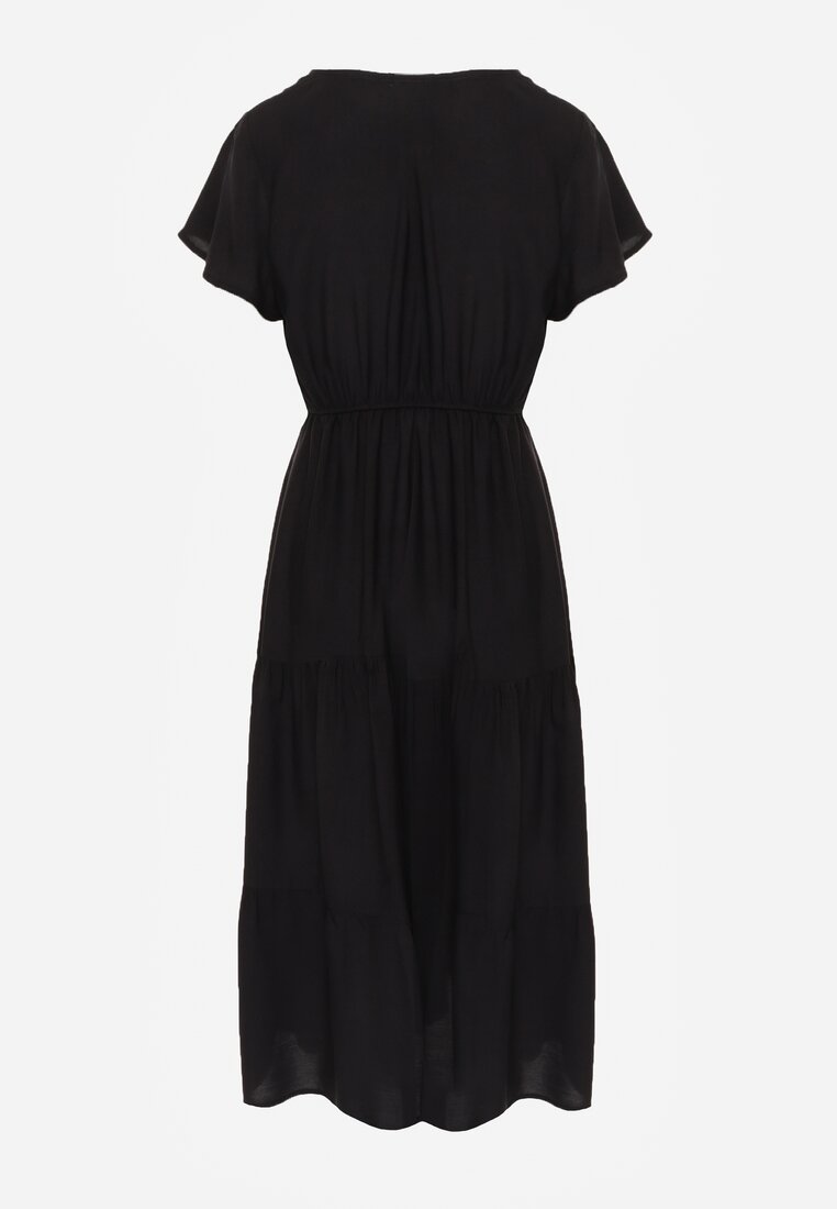 Czarna Sukienka z Wiskozy Jonmy