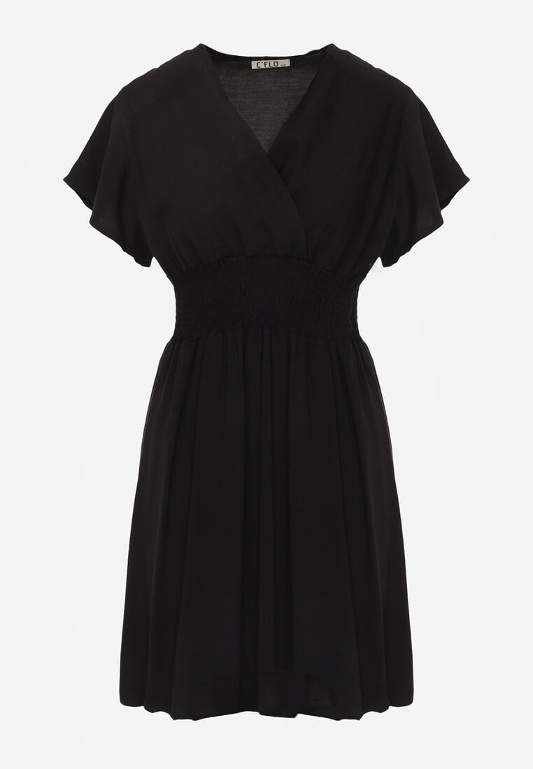 Czarna Sukienka z Wiskozy Jadith