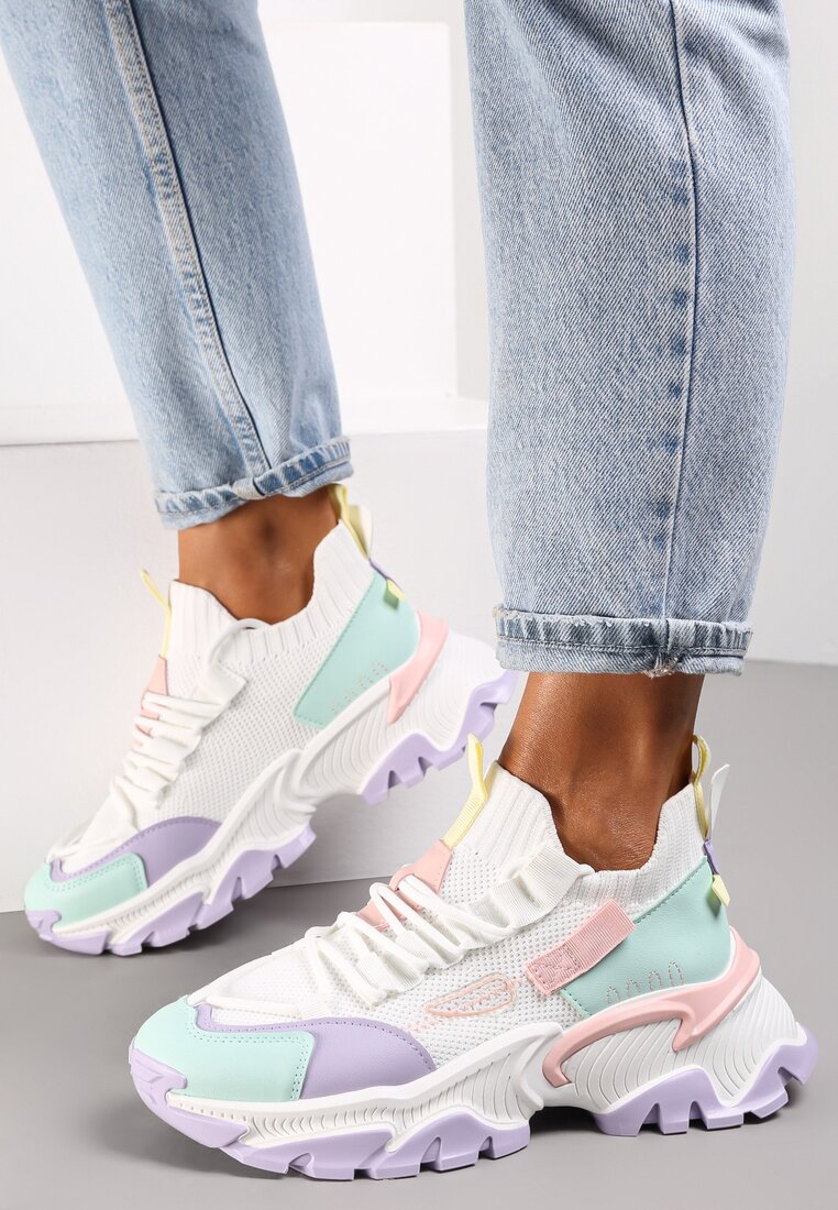 Biało-Fioletowe Sneakersy Kharena