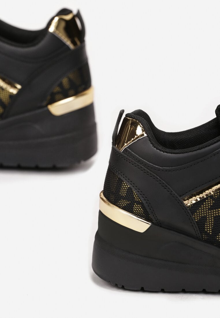 Czarno-Złote Sneakersy Moniera