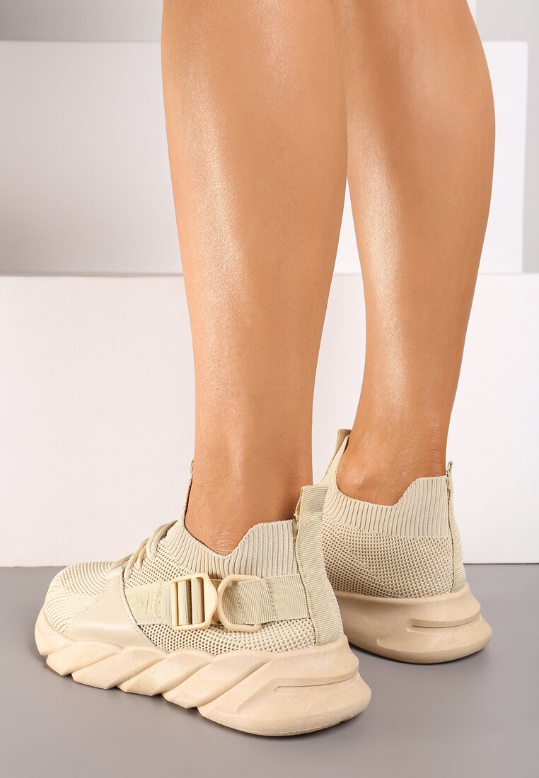 Beżowe Buty Sportowe Aphrasio