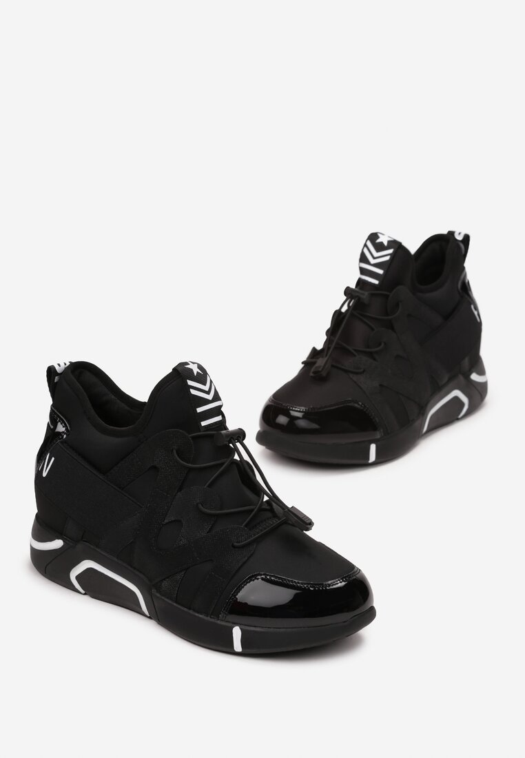 Czarne lakierowane Sneakersy Laurane